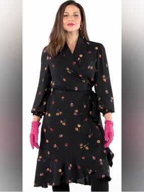 CAbi Divine Floral Wrap Dress